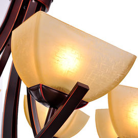 Amerikan Stil Bordeaux Metal Ferforje Avize, House E27 LED Avizeler