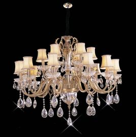 Yüksek Lümen 18 Işık 1050 x 820mm Kristal Avize Işıklandırması / Ticari LED Kolye Aydınlatma