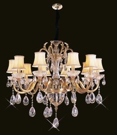 Yüksek Lümen 18 Işık 1050 x 820mm Kristal Avize Işıklandırması / Ticari LED Kolye Aydınlatma