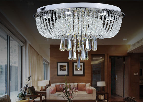 Modern Yuvarlak Kristal Tavan Işıklar 30w Romm Dekorasyon Yaşam / Yemek Odası için LED