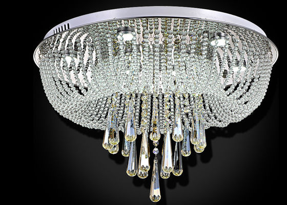 Modern Yuvarlak Kristal Tavan Işıklar 30w Romm Dekorasyon Yaşam / Yemek Odası için LED
