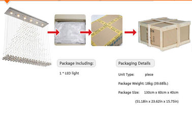 220V / 110v Soğuk Beyaz 18W LED Kristal Tavan Işıkları Golden Finishing