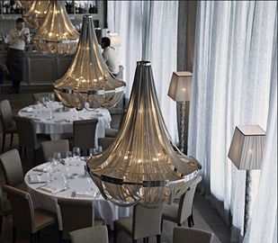 Sıcak Satış Lüks Büyük Hotel avize Modern İç krom nikel renk metal zincir Otel Avize için ışıklar Villalar