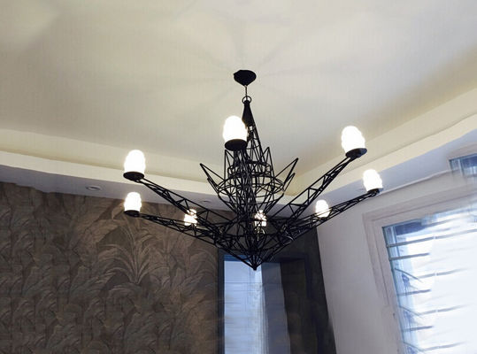 Eyfel Kulesi Büyük Modern Avizeler Hotel Avizeler Aydınlatma 40 W Siyah Cam Avize