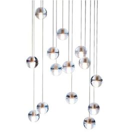 Şeffaf Kristal Cam Top Led Avize Işıkları Şeffaf Asma Kolye