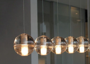 Şeffaf Kristal Avize Işıkları Cam Top Led Kolye Işıklandırması