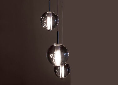 Şeffaf Kristal Avize Işıkları Cam Top Led Kolye Işıklandırması