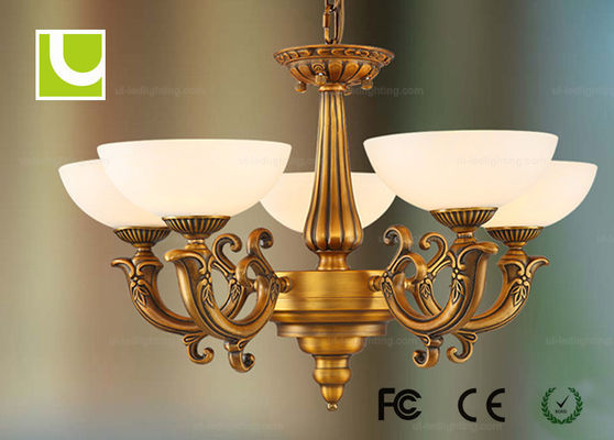 Retro Bakır Dekoratif 5 PCS E27 LED Avize Işıkları Otel / Villa için