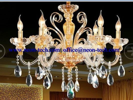 Özel lüks kristal LED otel sarkıt ışıkları, özel LED aydınlatma armatürleri